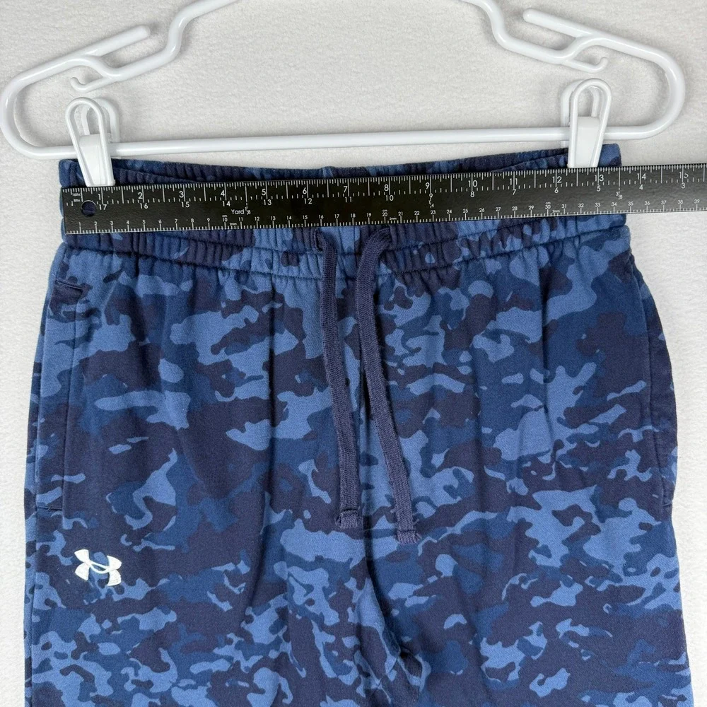 Under Armour Mens M Rival Fleece Camo Joggers Blue Navy Camouflage Pants 1382293